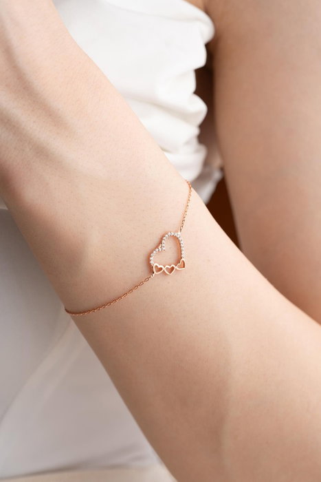 Heliophilia Silver Pulsera de Plata de Ley 925 con Baño de Oro Rosa y Circón